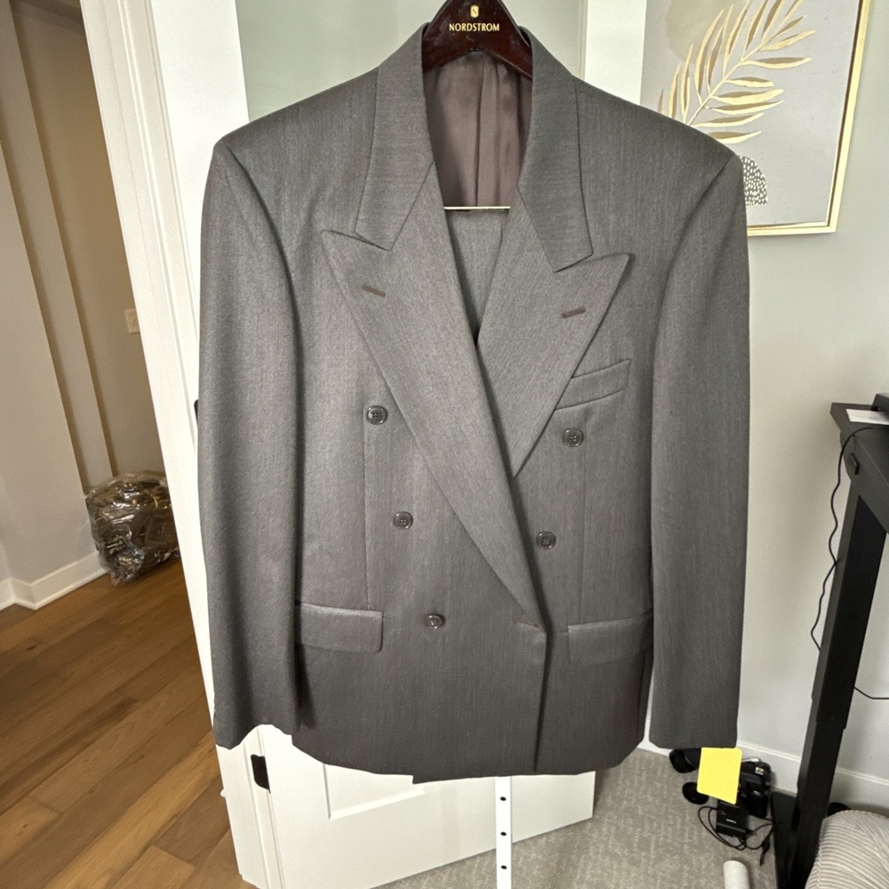 Conte di Roma Louis Copeland Men's Wool Suit 40S 30x31 Italy Double Breasted